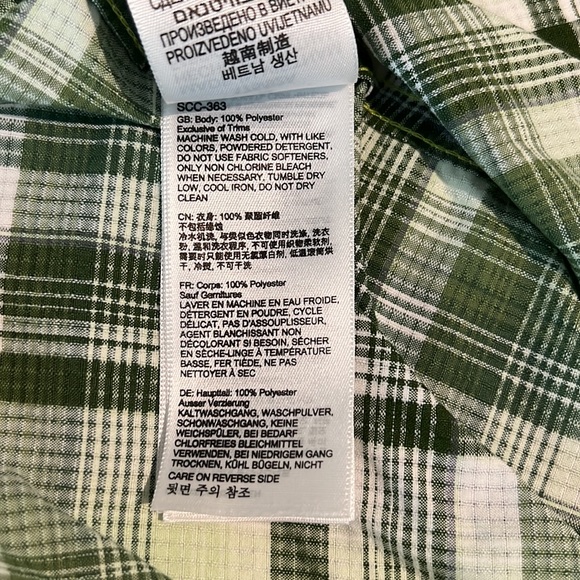 Marmot SS Button Down Shirt - Medium - Green/White - Picture 4 of 4